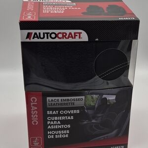 Black Lace Embossed Leatherette Seat Covers